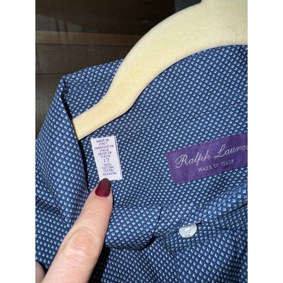 Ralph Lauren Purple Label Philip Long-Sleeve Sport Shirt performance navy XL - Picture 6 of 7